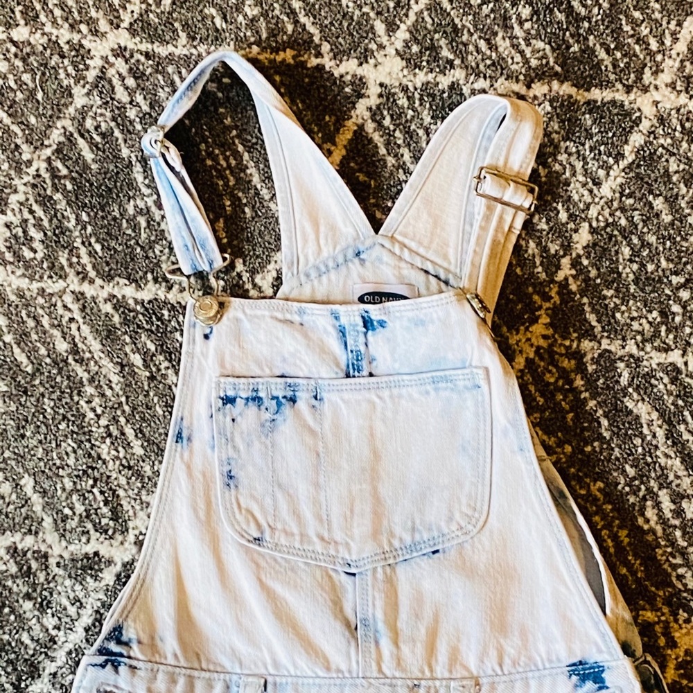 Old Navy girls acid wash overalls